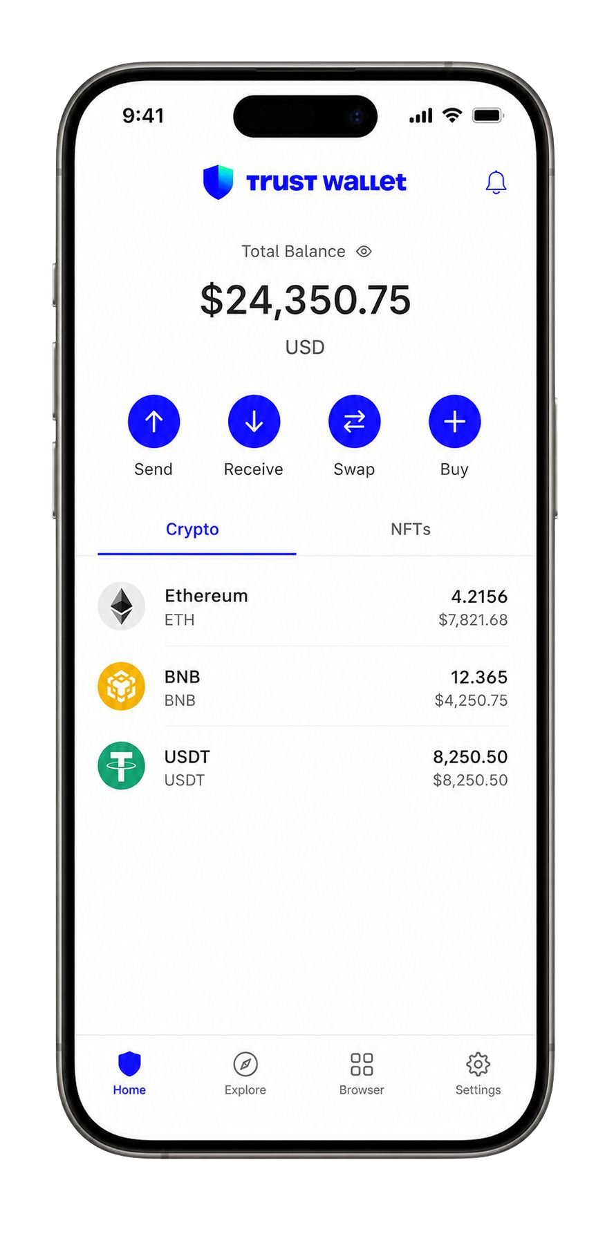 Trust Wallet app preview